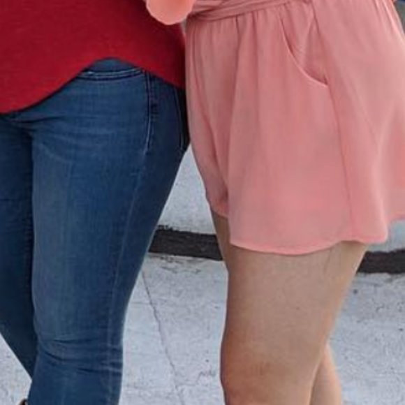 🍀Altar’d State Peach Crochet Long Sleeve Romper - Picture 8 of 9